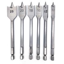 Jogo de Broca Chata Longa Para Madeira kit 6 peças em aço - Idea Jogo de Broca Chata Longa Para Madeira kit 6 peças em aço - Idea