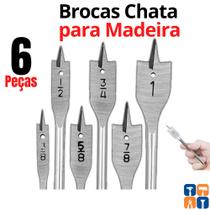 Jogo de Broca Chata para Madeira com 6 Kit Brocas Chata Madeira