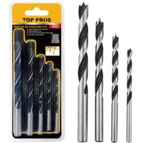 Jogo de broca de aco carbono para madeira com 5 pecas 4/5/6/8/10mm - Top pros