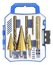Jogo De Broca Escalonada Cone 4 A 32mm Aço Rápido Jogo De Broca Escalonada Cone 4 A 32mm Aço Rápido