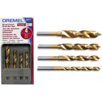 Jogo de brocas 04pcs p/madeira titanio dremel 631