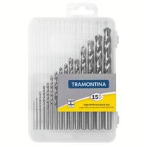 Jogo de Brocas 15 Pçs Aço Rápido HSS Tramontina para Metais Furar Ferro 1.5 a 10mm