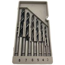 Jogo de Brocas 3 Pontas com 6 pçs Para Madeira 3,4,5,6,7,8mm