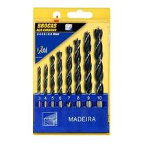Jogo De Brocas Aço Carbono Furar Madeiras 8 Peças + Estojo Jogo De Brocas Aço Carbono Furar Madeiras 8 Peças + Estojo