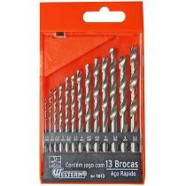 Jogo de Brocas Aço Rápido 13 Peças Western HSS para Metal, Madeira e Plástico Jogo de Brocas Aço Rápido 13 Peças Western HSS para Metal, Madeira e Plástico