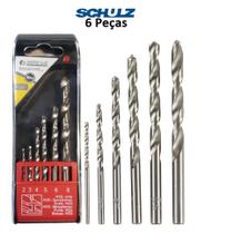 Jogo de Brocas Aço Rápido 6 Peças Schulz Hss