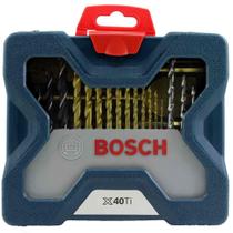 Jogo de brocas bits escareador e suporte magnetico x-line com 40 pecas bosch 2607017512