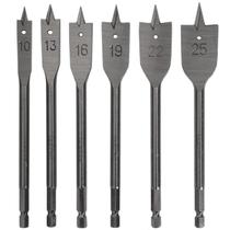 Jogo De Brocas Chata 10 A 25Mm 1/4 Profissional Para Madeira