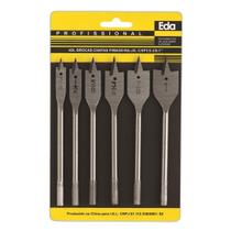 Jogo de Brocas Chata para Madeira EDA 06 peças 3/8 a 1 Pol