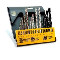 Jogo de Brocas com 16 Peças em A.C, HSS E WIDIA - Eda