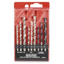 Jogo de Brocas Combinadas Paralela Aco Rapido Vidia Madeira 9pcs ROCAST Jogo de Brocas Combinadas Paralela Aco Rapido Vidia Madeira 9pcs ROCAST