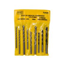 Jogo de Brocas Combinado 9 Peças Graff Vantage