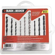 Jogo de brocas de aço Black & Decker Bd0110cs com 09 peças