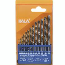 Jogo de Brocas de Aço Rapido 1,2mm a 6,5mm Kala Jogo de Brocas de Aço Rapido 1,2mm a 6,5mm Kala