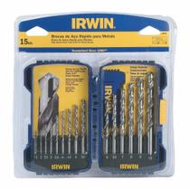 Jogo De Brocas De Aço Rápido Hss Din 338 1,5 Mm A 10,0 Mm Com 15 Peças - Irwin Jogo De Brocas De Aço Rápido Hss Din 338 1,5 Mm A 10,0 Mm Com 15 Peças - Irwin