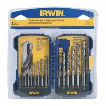 Jogo de Brocas de Aço Rápido Hss Din 338 1,5mm a 10,0mm com 15 Peças Irwin Jogo de Brocas de Aço Rápido Hss Din 338 1,5mm a 10,0mm com 15 Peças Irwin