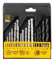 Jogo de brocas de videa,aço e madeira com 16 peças 9tg eda