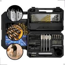 Jogo de Brocas e Bits 100 Peças com Maleta Luatek LWJ-167 Ferramentas para Furadeira e Parafusadei