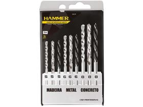 Jogo de Brocas e Bits Hammer 9 peças GYKBX9P - com Estojo Jogo de Brocas e Bits Hammer 9 peças GYKBX9P - com Estojo