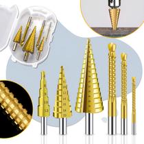 Jogo De Brocas Escalonadas 4 A 32mm 6 Peças Sulco Espiral