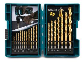 Jogo De Brocas Hss-tin Makita Com 19 Peças - D-67527