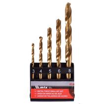 Jogo de brocas p/ metal 3-4-5-6-8mm titânio 5 pçs 723839 MTX Jogo de brocas p/ metal 3-4-5-6-8mm titânio 5 pçs 723839 MTX