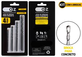 Jogo De Brocas Para Alvenaria E Concreto Oz Kit 4 Peças