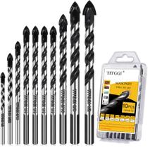 Jogo de Brocas para Alvenaria TITGGI 10 Peças com Pontas de Metal Duro 1/8"-1/2"