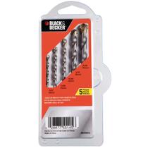 Jogo de Brocas para Concreto 5 Peças Black+Decker - Bd0090CS
