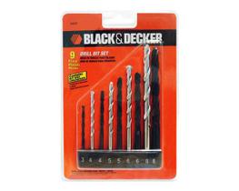 Jogo de Brocas para Metal Concreto Black & Decker 9 Peças