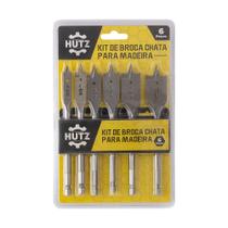 Jogo de Brocas Planas para Madeira, Gesso e MDF 6 Tamanhos Alta Precisão