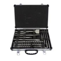 Jogo de Brocas Ponteiro e Talhadeira SDS PLUS com 18 Peças HT