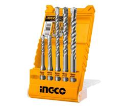 Jogo de brocas sds plus com estojo ingco com 5 peças Jogo de brocas sds plus com estojo ingco com 5 peças