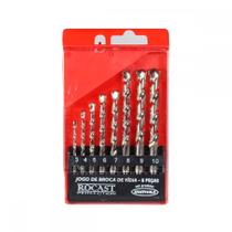 Jogo de Brocas Widea de 3.00 a 10.00mm com 8 Peças Rocast Jogo de Brocas Widea de 3.00 a 10.00mm com 8 Peças Rocast