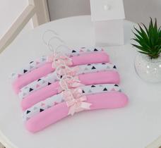 Jogo de Cabide Infantil 6 peças Triângulo Rosa