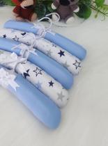 Jogo de Cabide Roupas de Bebê / Infantil Com 6 Peças Menino - Estrelas Azul
