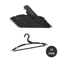 Jogo de cabides roupa adulto 15 unidades plástico resistente Jogo de cabides roupa adulto 15 unidades plástico resistente
