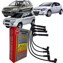 Jogo de cabos de velas sportage i30 tucson 2.0 16v gasolina ngk