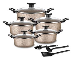 Jogo de Caçarolas 05 Peças Bianco com Tp Vidro Jogo de Caçarolas 05 Peças Bianco com Tp Vidro