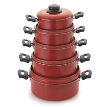 Jogo de caçarolas antiaderente 5 peças Vermelho Nacional