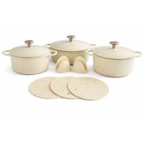Jogo de Caçarolas C/Indução Amalfi Creme VH5024 - Vista Home