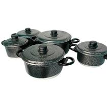 Jogo De Caçarolas Com 5 Peças Craquelado Com Tampa Jogo De Caçarolas Com 5 Peças Craquelado Com Tampa
