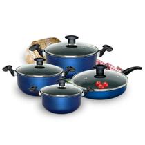 Jogo de Caçarolas Frigideira Antiaderente Com Tampa Vidro Jogo de Caçarolas Frigideira Antiaderente Com Tampa Vidro