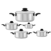 Jogo de Caçorola Extra Forte Pólida Sem Teflon C/Tp Alumínio 16 a 24 R