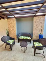 Jogo de Cadeiras Com Sofá Para Área Externa Interna, Sacada, Jardim, Cobertura, Área de Laser Varanda Fibras