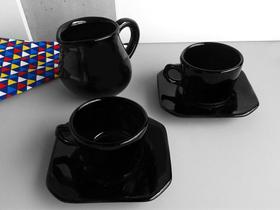 Jogo de café Cerâmica 3 peças Preto