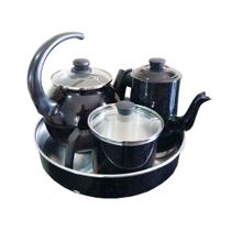 Jogo De Café Completo Grande 4 Peças Preto Pigmentad Docesar