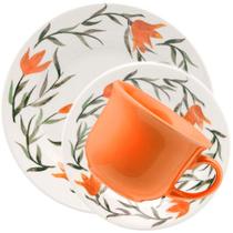 Jogo de Café e Lanche Donna Lírios 12 Peças Cerâmica para Mesa Posta Branco Oxford Jogo de Café e Lanche Donna Lírios 12 Peças Cerâmica para Mesa Posta Branco Oxford