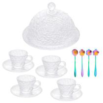 Jogo de Café / Lanche 13 Peças Cristal Martelado Petra Lyor