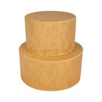 Jogo de Caixa Redonda para Bolo Fake sem Tampa 2 Andares Kit 10un Madeira Mdf